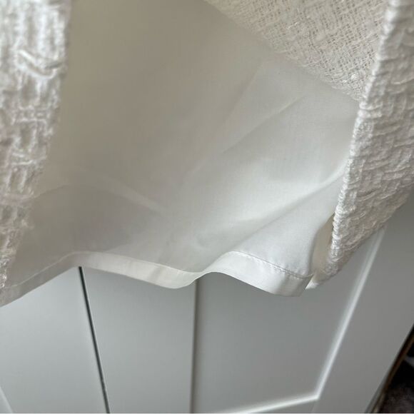 Sara Campbell Ruffle Neck Tweed Sleeveless White Shift Dress With Pockets Sz 12 - Picture 6 of 13